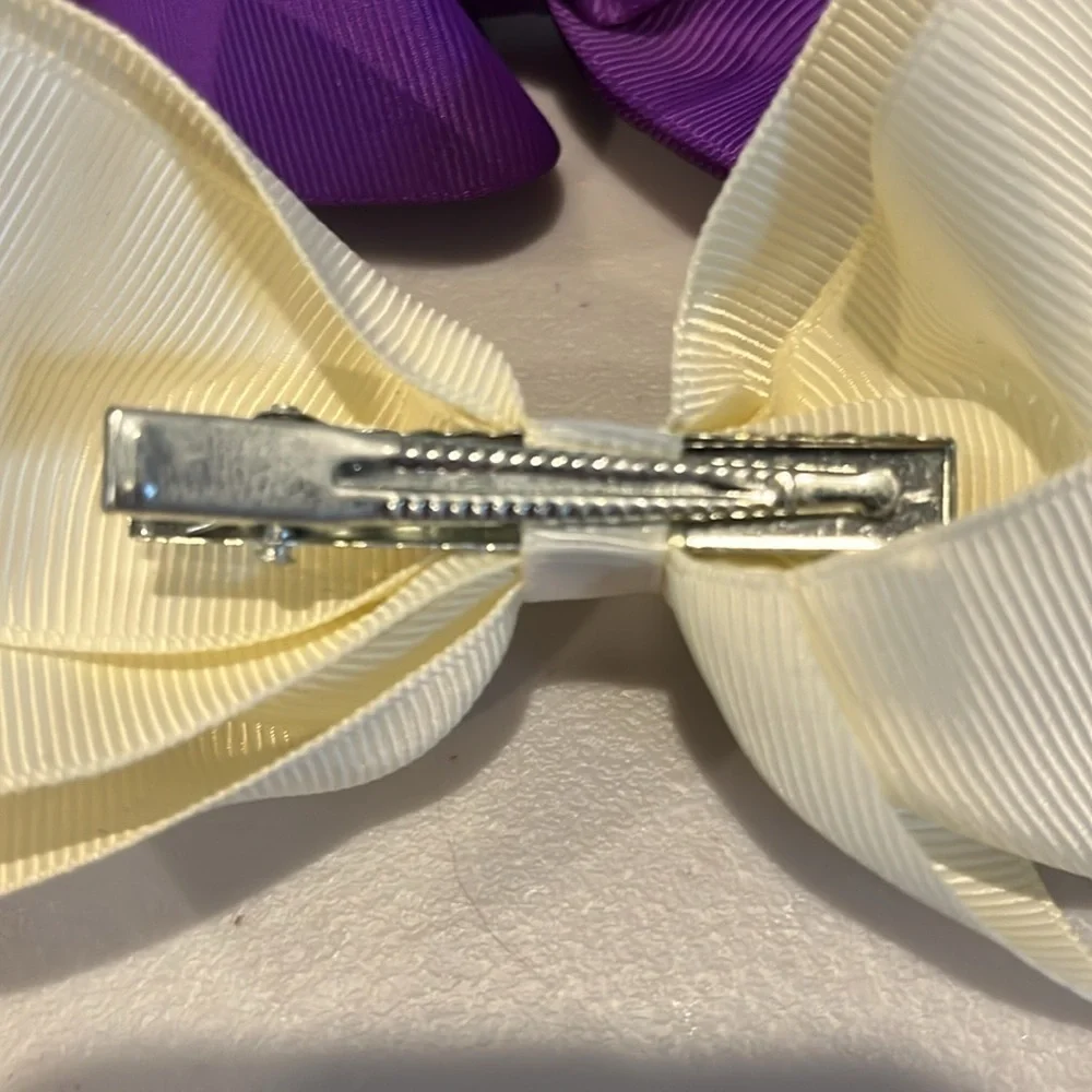 girls hair bows clips. Bundle of 10. 4 inch total length.  2 inch alligator clip
